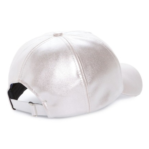 NEW Metallic Silver Gray Baseball Cap - Picture 2 of 3